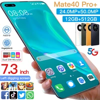 7 3 mate 40 pro real cellphone 5g bands mtk6889 face id unlock 6000mah 12gb ram 512gb rom global version smartphones hauwe