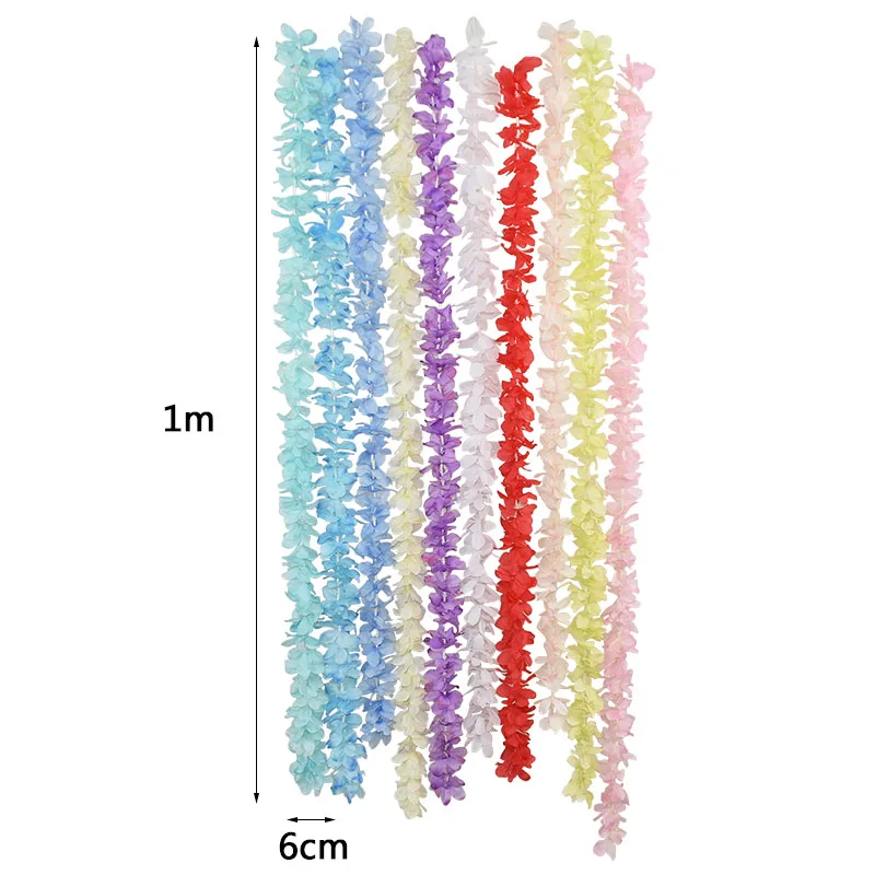

1M Artificial Silk Hydrangea Wisteria Flower String DIY Simulation Wedding Arch Square Rattan Wall Hanging Basket Wedding Decor