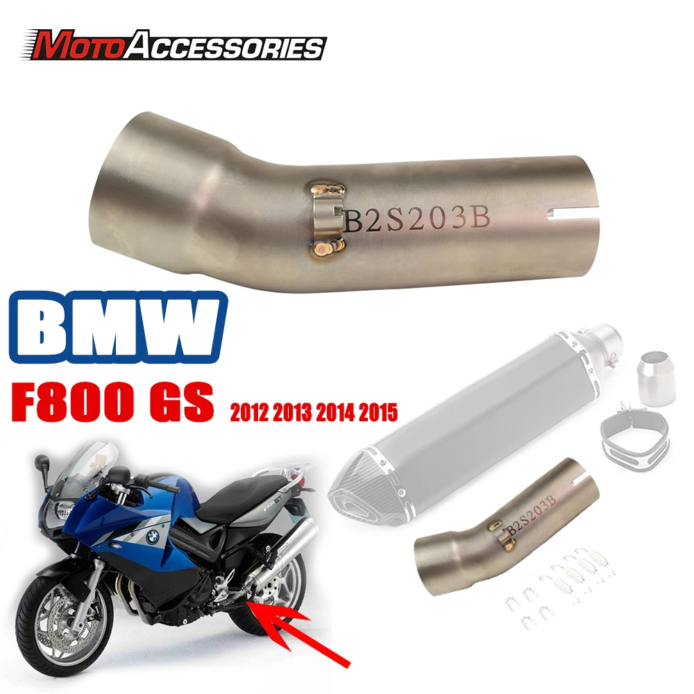 F800GS Mid Pipe Link Pipe Motorcycle Exhaust Slip On Section Moto Muffler For BMW F800 GS 2012 2013 2014 2015 Connect Tube