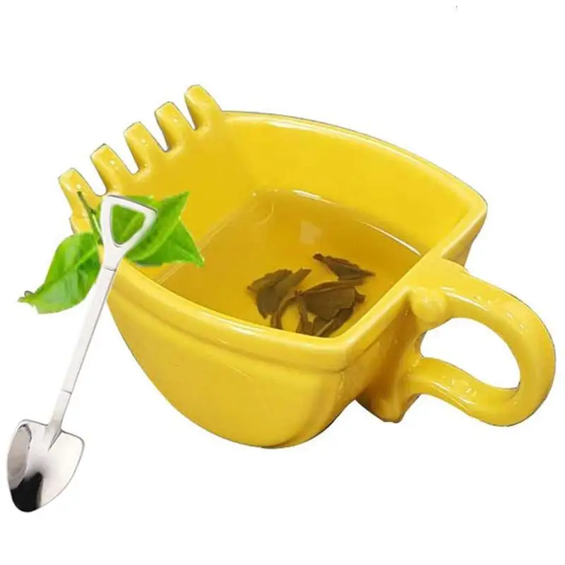 

Creative Black Funny Drinking Plastic Excavator Bucket Model Coffee Cup Spade Shovel Spoon Cake Container