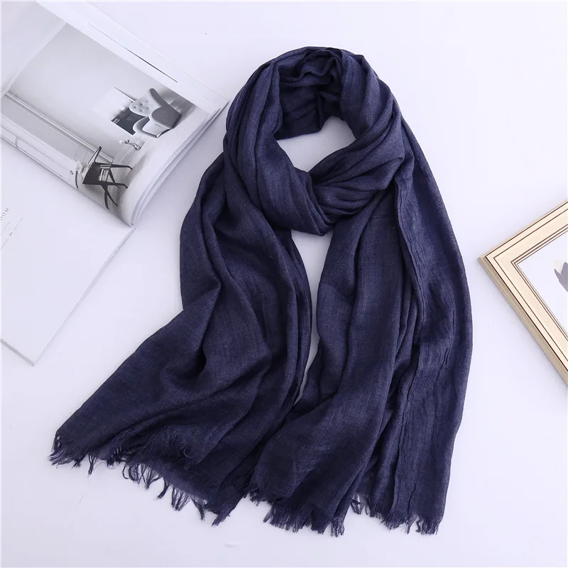 

2021 new arrived women scarf solid cotton scarves lady shawls and wraps big size pashmina female hijab warm winter scarf stoles