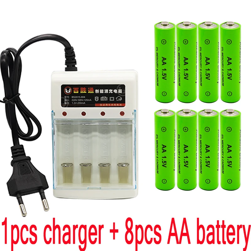 Белый Alalito новым ярлыком 3000 MAH перезаряжаемые батареи AA 1,5 V. Перезаряжаемые Alcalinas drummey+ 1 шт., размер: 4-элементная батарея зарядное устройство - Цвет: Белый