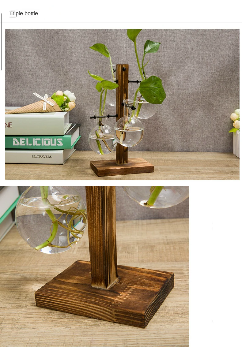 Гидропонная фотография Terrarium винтажный цветочный горшок прозрачная ваза