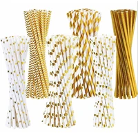 100pcs drinking paper straws party baby shower decoration gift party wedding halloween christmas event supplies