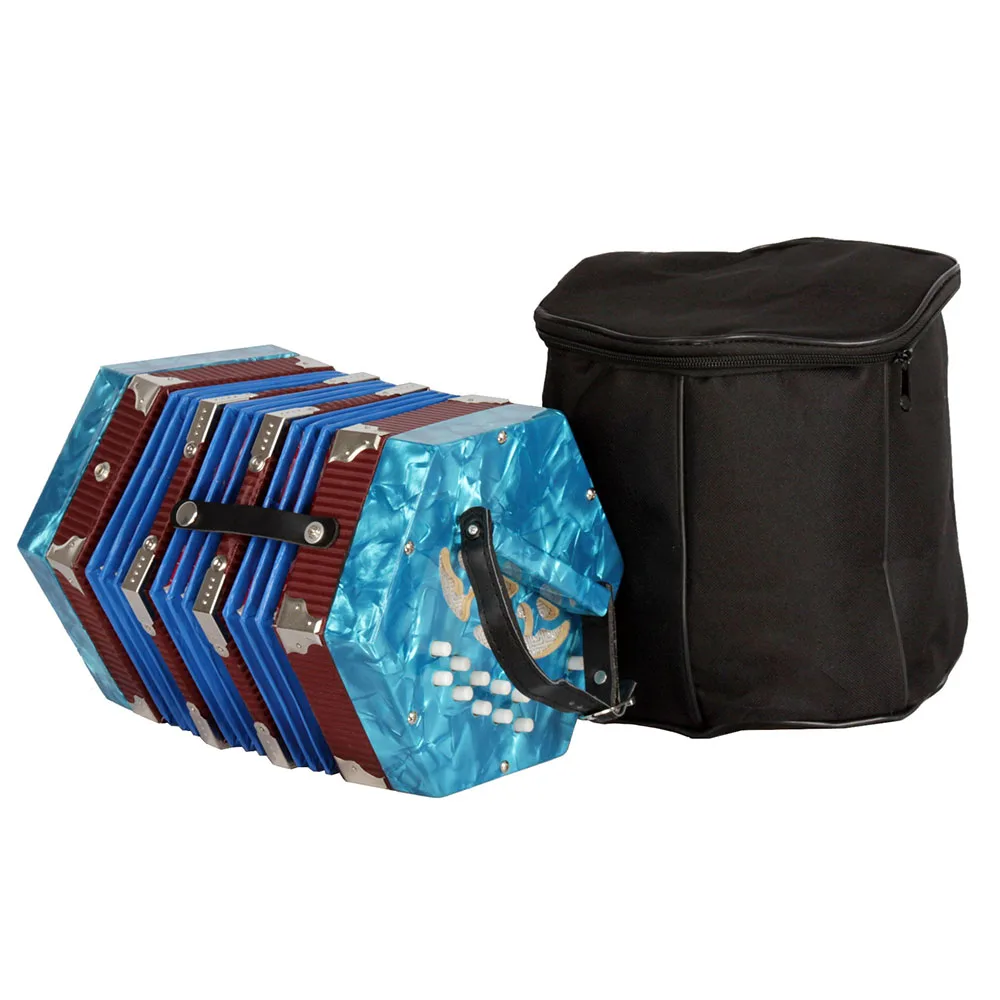 Concertina Accordion 20-Button 40-Reed Anglo Style with Carrying Bag | Спорт и развлечения
