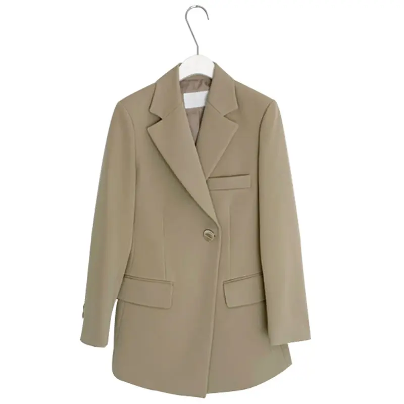 Женский Повседневный пиджак в стиле ретро свободный офисный с одной пряжкой и