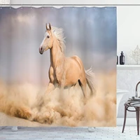 purple grey horses shower curtain palomino horse in sand desert with long blond male hair power wild animal bath curtain