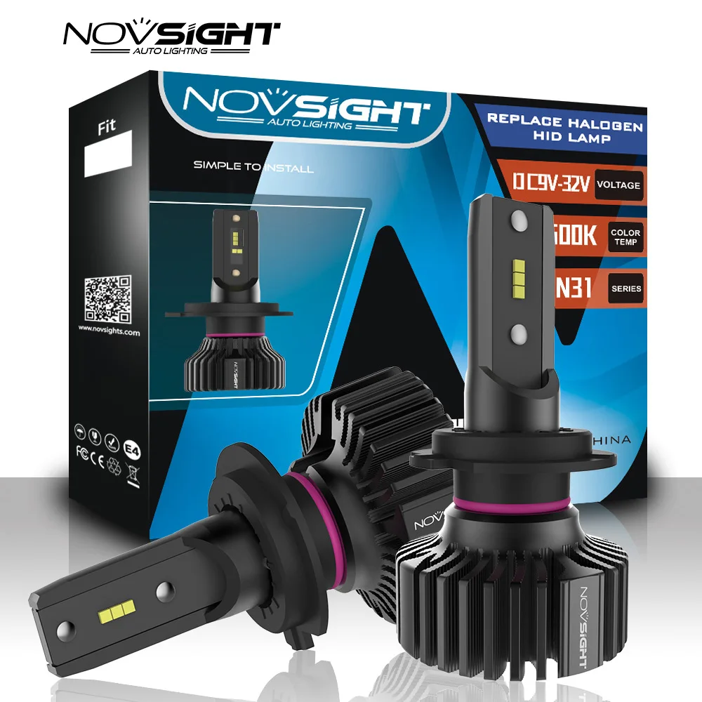 NOVSIGHT Супер Яркий h7 светодиодный головной светильник H1 H8 h11 h4 автомобильный 50 Вт 6500