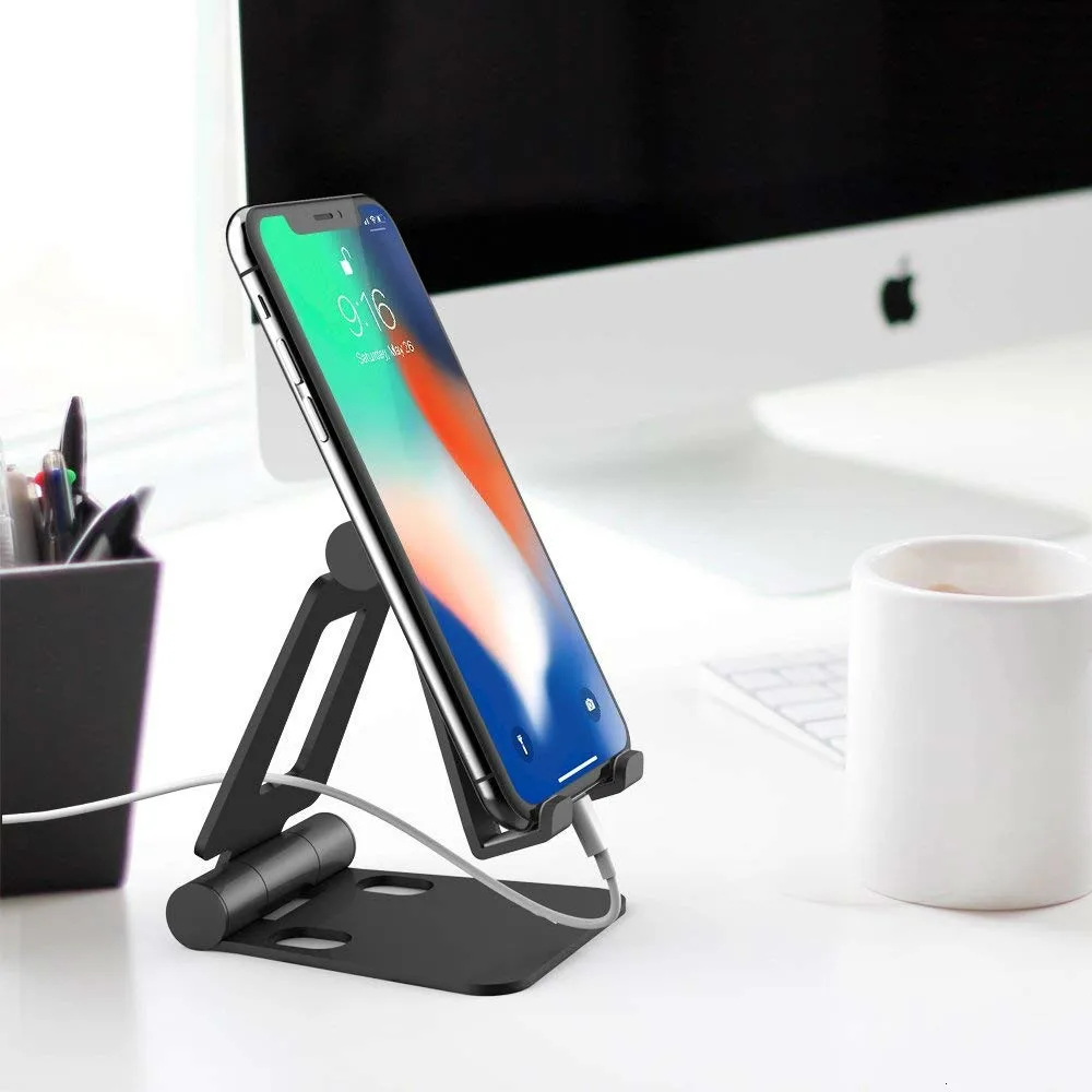 Aluminium Alloy Phone Stand for Huawei iPhone Xiaomi Universal Foldable & Rotatable Phone Holder Tablet Stand for iPad