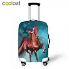 Защитный чехол для багажа с 3D рисунком лошади, эластичный Чехол для багажа 18-32 дюйма, дорожные аксессуары, толстый чехол для дорожной сумки