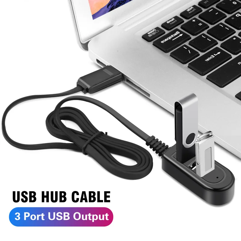 

1.2M 3 Port Usb Hub Usb 3 Splitter for Data Charging Usb Charger Hub Laptop Pc Computer Accessories Usb Cable Extend Adapter