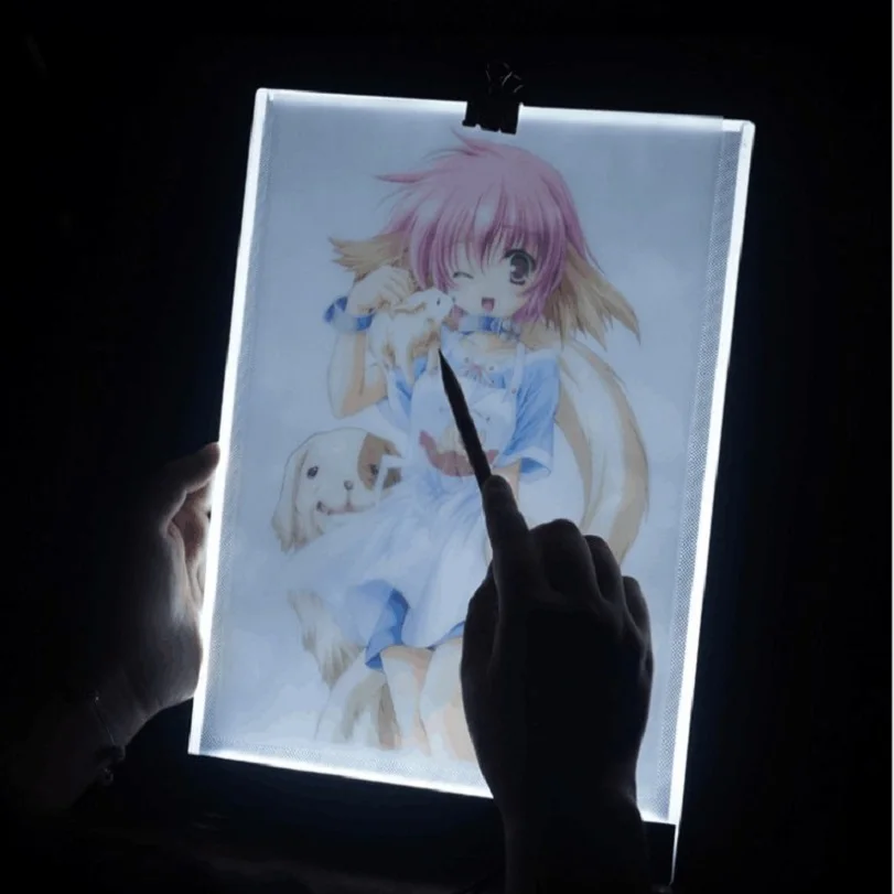 

A4 Size LED Copy Drawing Board Adjust Brightness Comics Sketch Art Tools Painting Supplies
