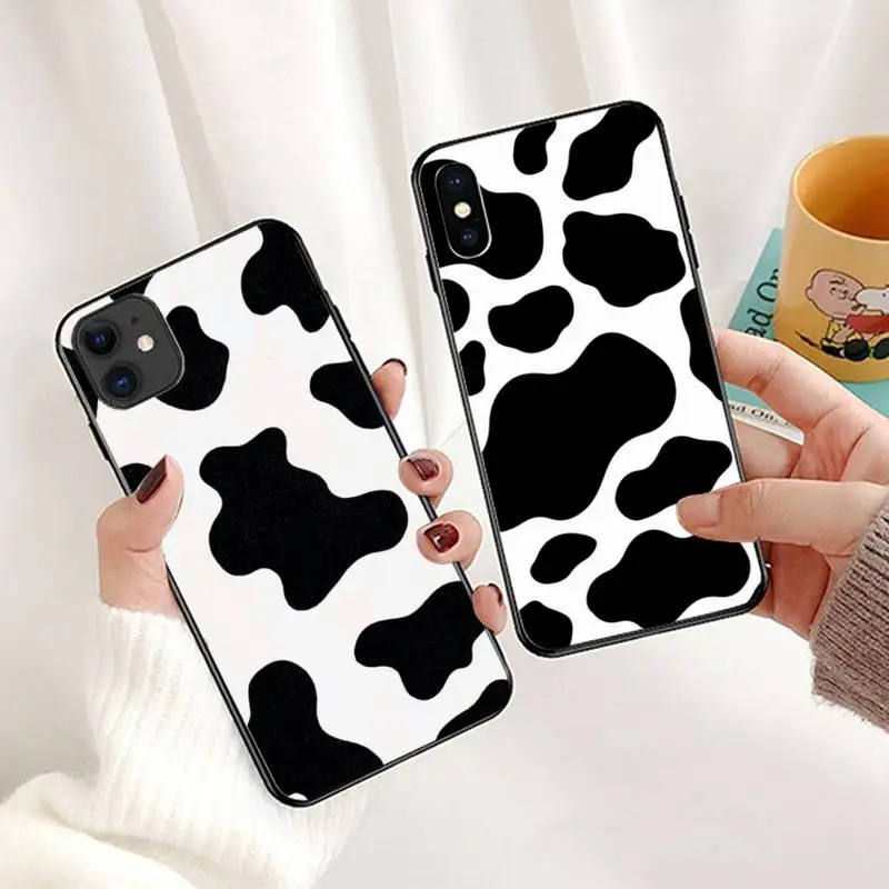 Корова черно белые сандалии мягкие принципиально etui coque с коротким рукавом марки