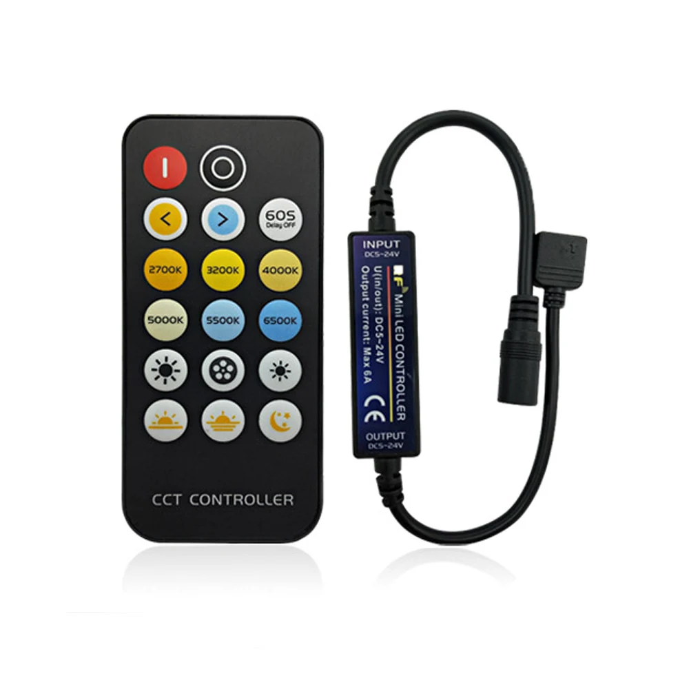 17Keys DC5V 24V CCT RGB RGBW светодиодный контроллер с РЧ-пультом контроллер беспроводное освещение аксессуары для 2835 5050 3528 светодиодные ленты - Цвет: 17Keys