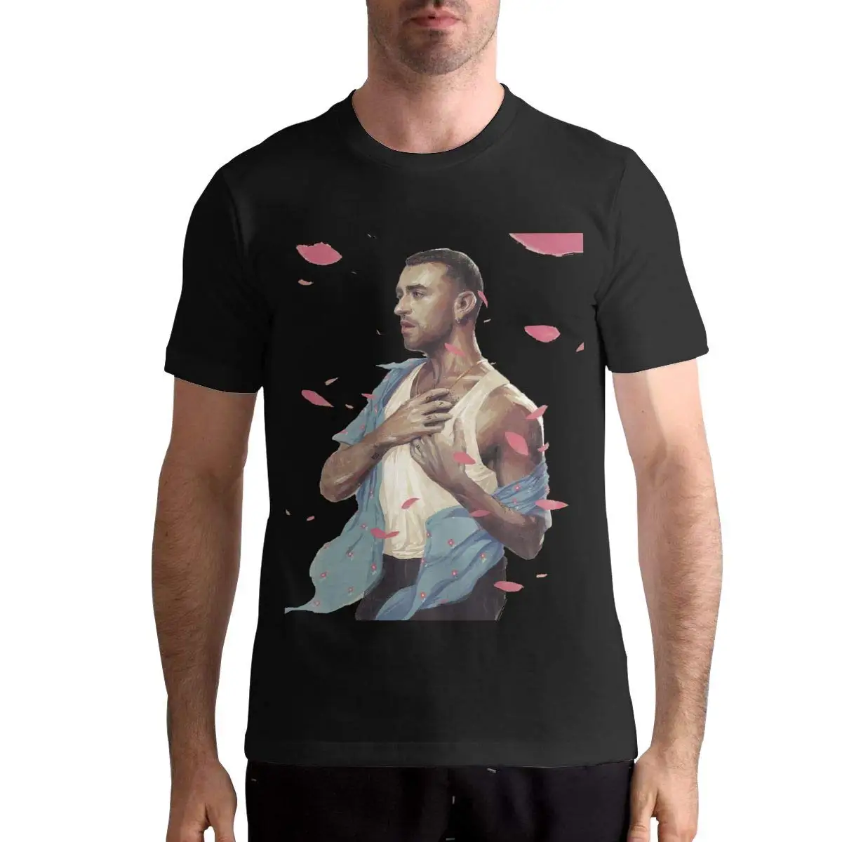 

Sam Smith Men Short Sleeve Fashion Cotton T Shirt Tops Men Tee Shirts top tee