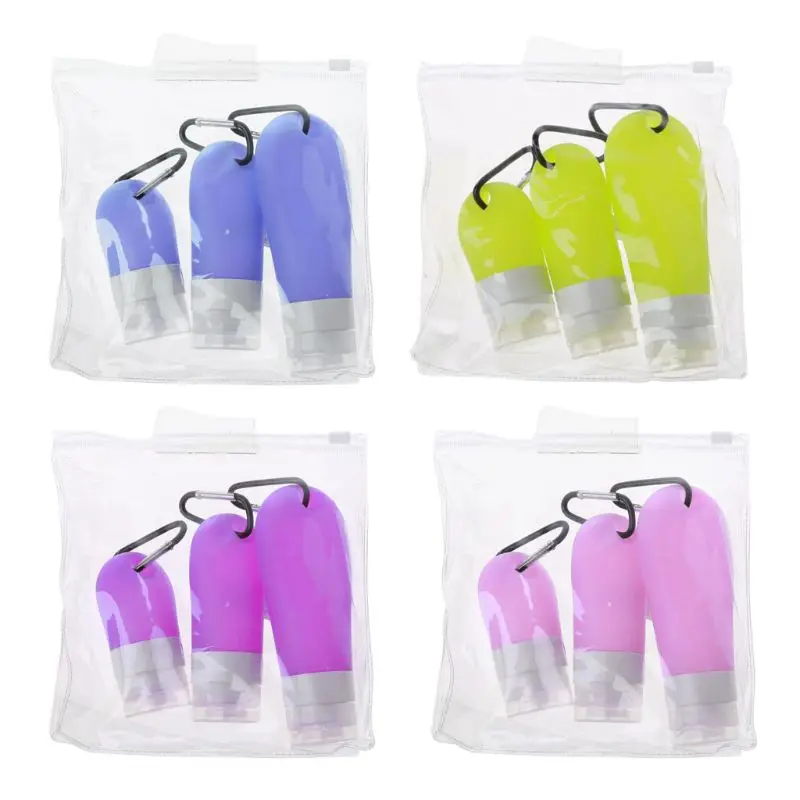 

Portable Silicone Squeezable Hand SanitizerTravel Empty Bottle Keychain Carrier