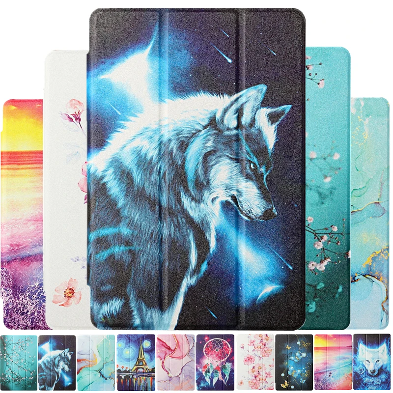 

Cover For Huawei MediaPad T5 10 AGS2-W09/W19/L09/L03 Cartoon Magnetic Silk Leather Coque For Huawei MediaPad T5 10.1 Case Fundas