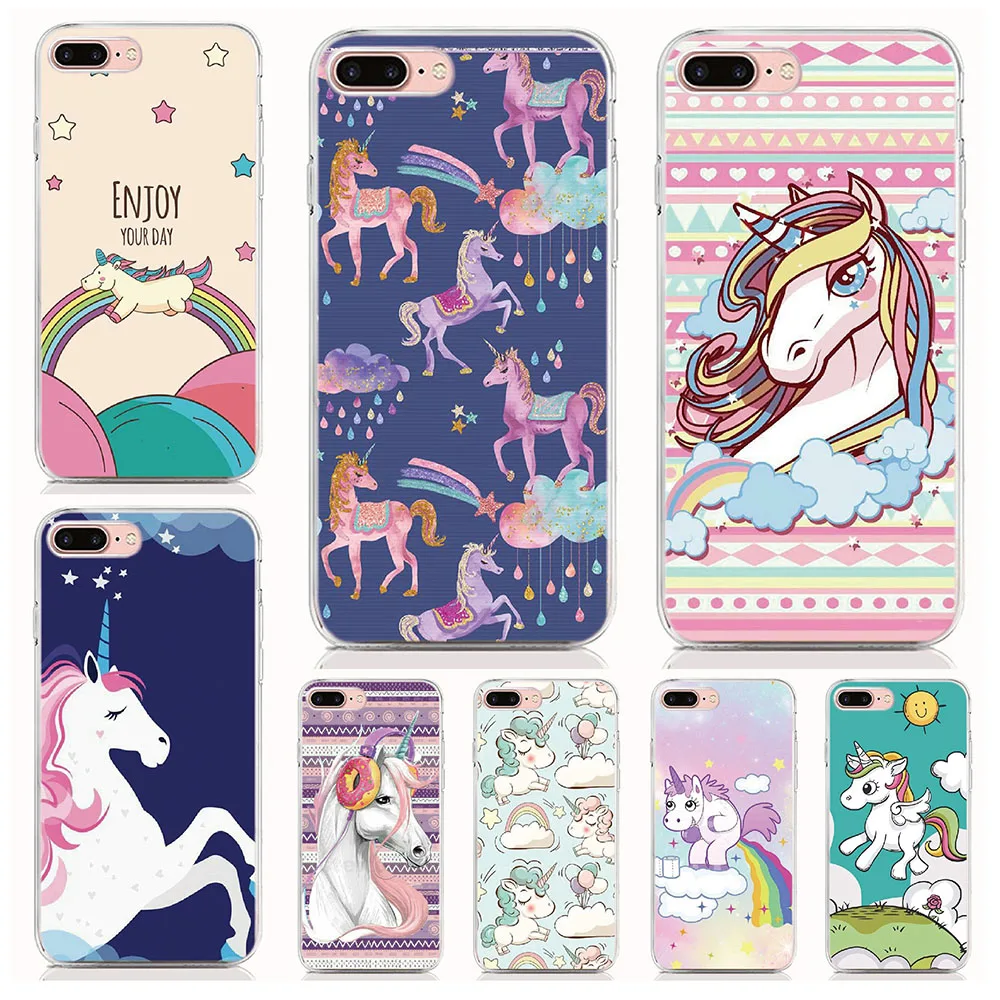 

For Oukitel C17 C16 C15 C13 C12 C11 pro K9 Case Soft Tpu Print Unicorn Rainbow Back Cover Protective Phone Cases