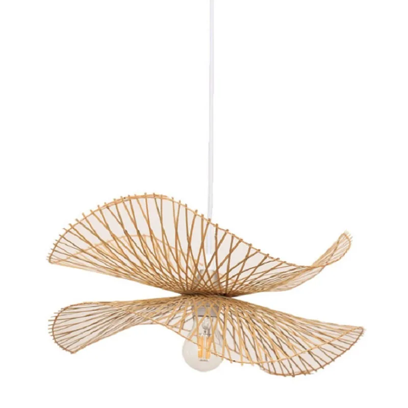 

Modern Black Wood E27 Bulb Pendant Light Norbic Home Deco Bamboo Weaving Wooden Pendant Lamp