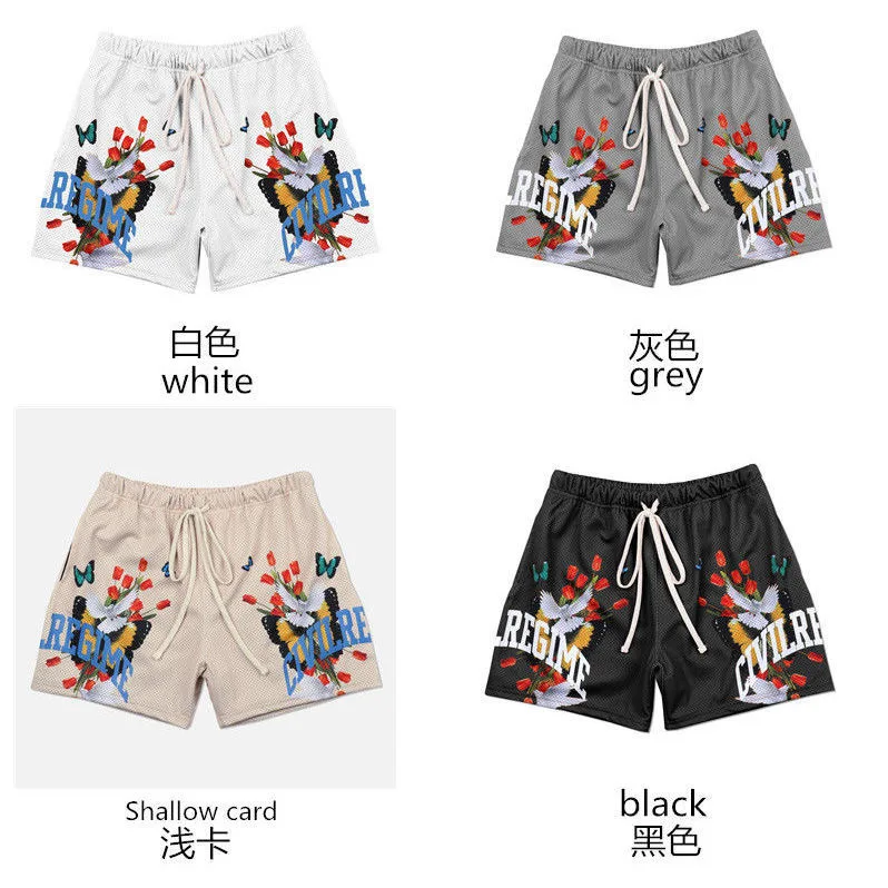 

Summer Men New Brand Shorts Essentials Letter Printed Casual Sports Mesh Shorts Men's Fashion Hip-Hop Shorts M-3XL