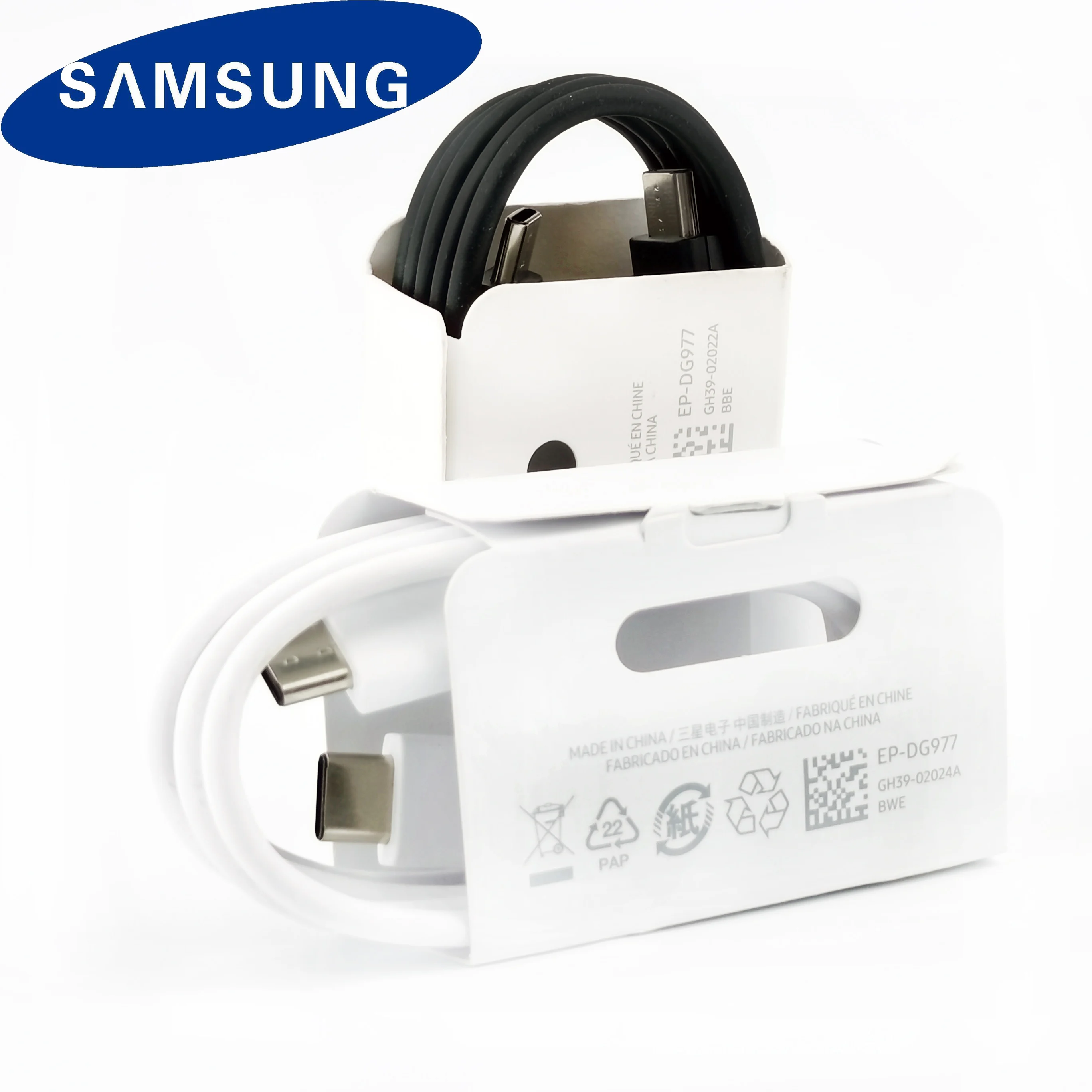 Оригинальный зарядный кабель a70 samsung с usb c на двойной разъемом type 3A Max для Galaxy S20 Note