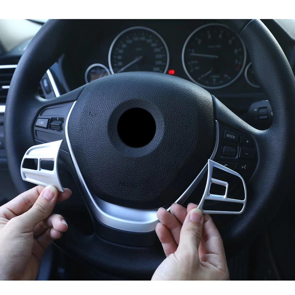 

Кнопки на рулевое колесо автомобиля, внутренние наклейки, серебристый узор из углеродного волокна для 2014-2018 Bmw 3 4 серии F30 F32 F33 F34 Gt