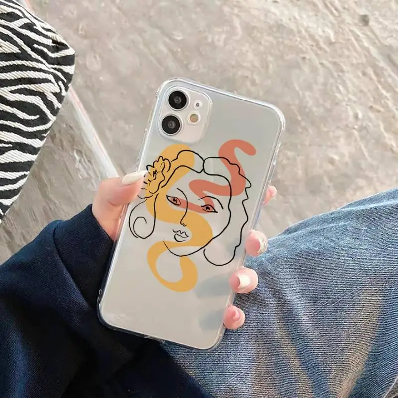 

New Funny Art Sketch Phone Case Transparent soft For iphone 5 5s 5c se 6 6s 7 8 11 12 plus mini x xs xr pro max