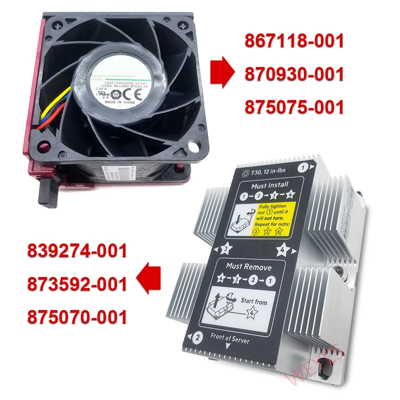 Оригинальный Новый охлаждающий вентилятор и радиатор для HP DL380 DL380p Gen10 G10 867118 001