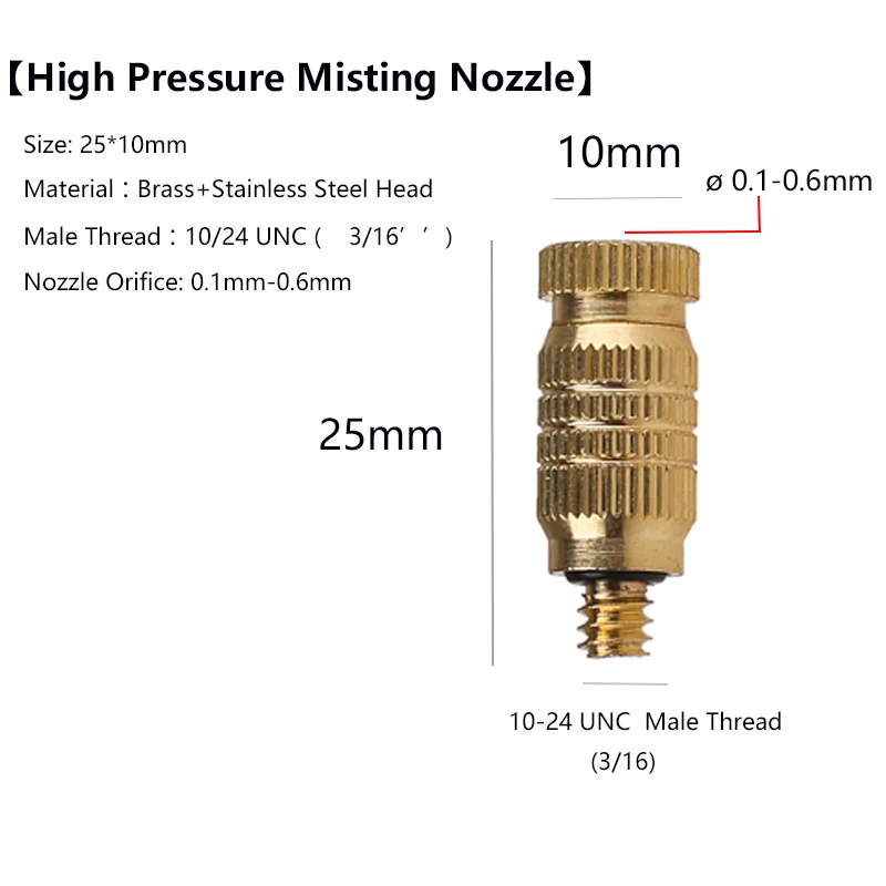 

Anti-drip high pressure water misting fogger nozzle
