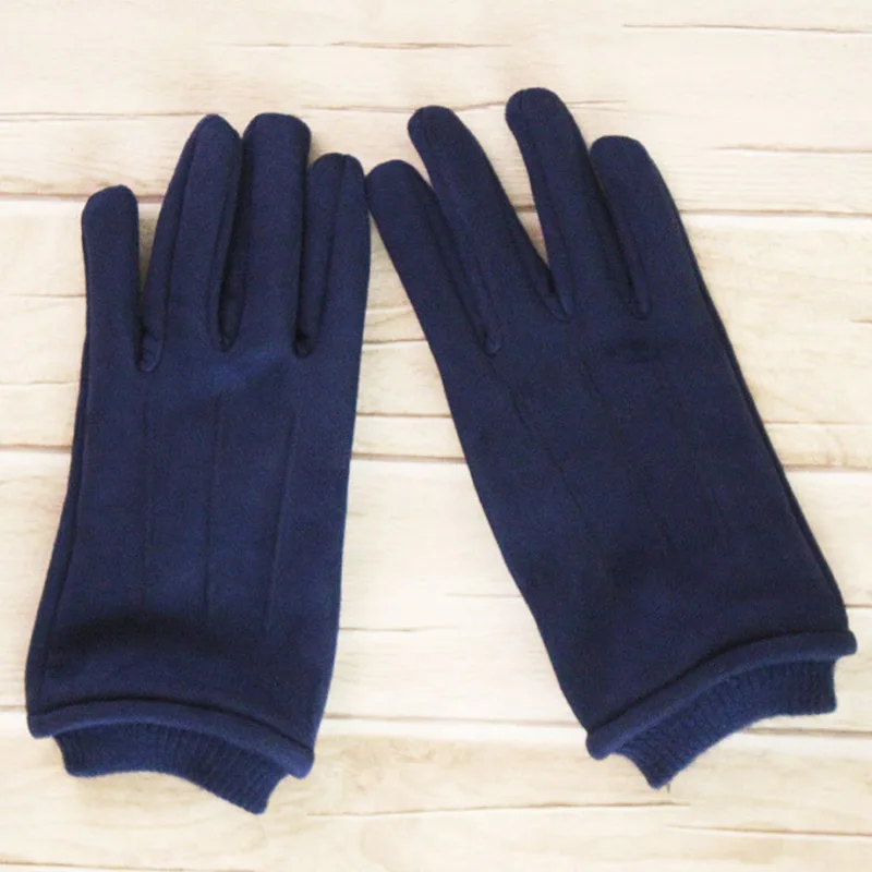 

Fashion suede gloves men's autumn and winter warm plus velvet thick touch screen outdoor riding hiking driving gloves D22
