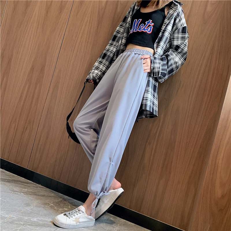 

Женские спортивные брюки, летние тонкие повседневные шаровары, брюки, свободные шаровары, спортивные брюки для женщин