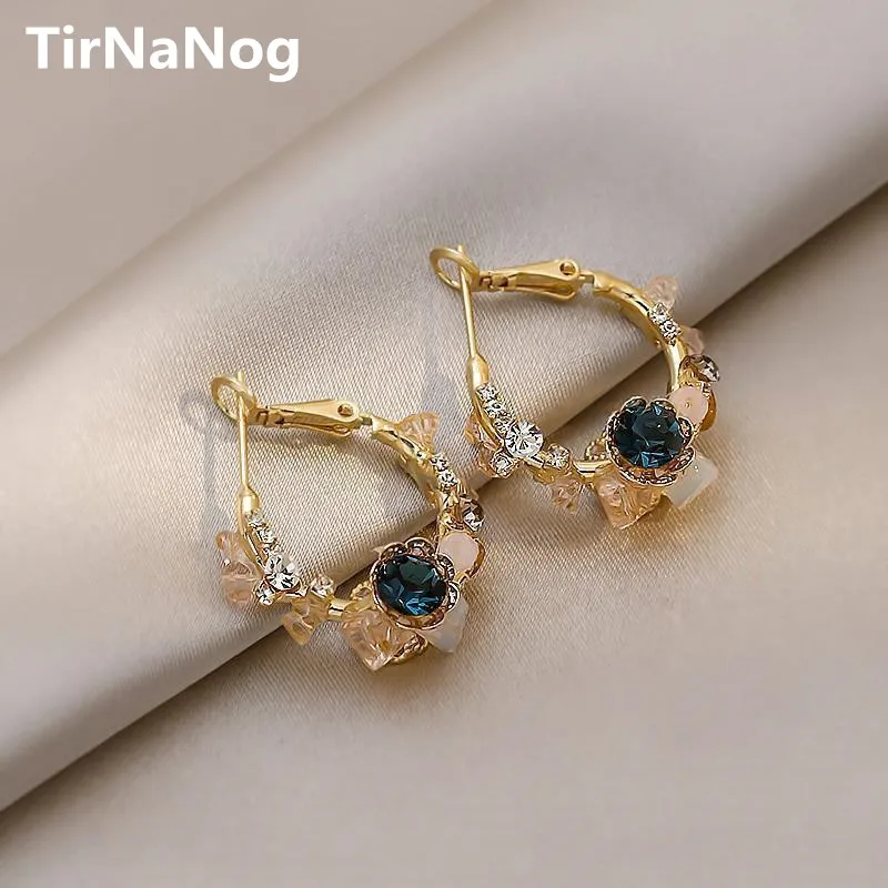 

2022 новые южнокорейские геометрические серьги с-образной формы с кристаллами и цветами, модные классические роскошные необычные женские се...