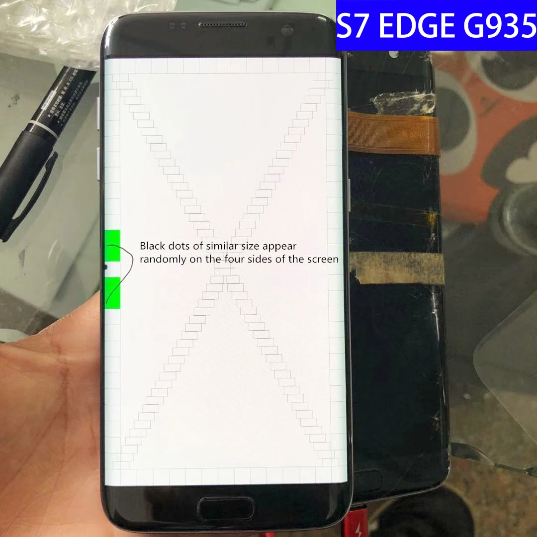 Оригинальный точечный SUPER AMOLED дисплей с рамкой для SAMSUNG Galaxy s7 edge G935F G935 сенсорный