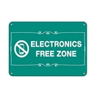 Электронная Коммерческая вывеска Free Zone без сотовых телефонов, металлическая вывеска для входной двери, алюминиевая вывеска, тяжелый металлический жестяной знак, подарок