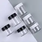 Прозрачная пластиковая банка с черно-белыми крышками, пустые косметические контейнеры, коробка для макияжа, контейнер для крема, теней для век