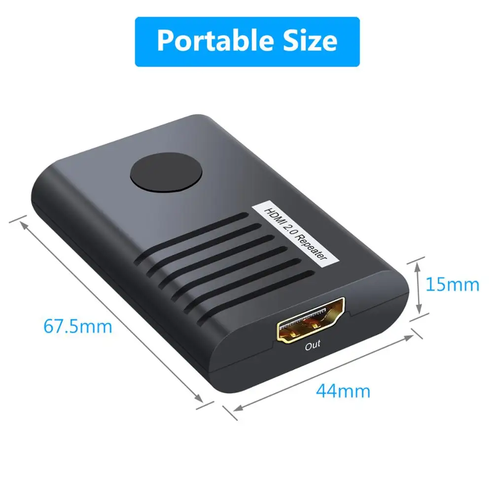 ESYNiC мини hdmi повторитель 60M 4K 2160P 3D HDMI 2 0 удлинитель переходник для бустера ПК DVD Sky HD