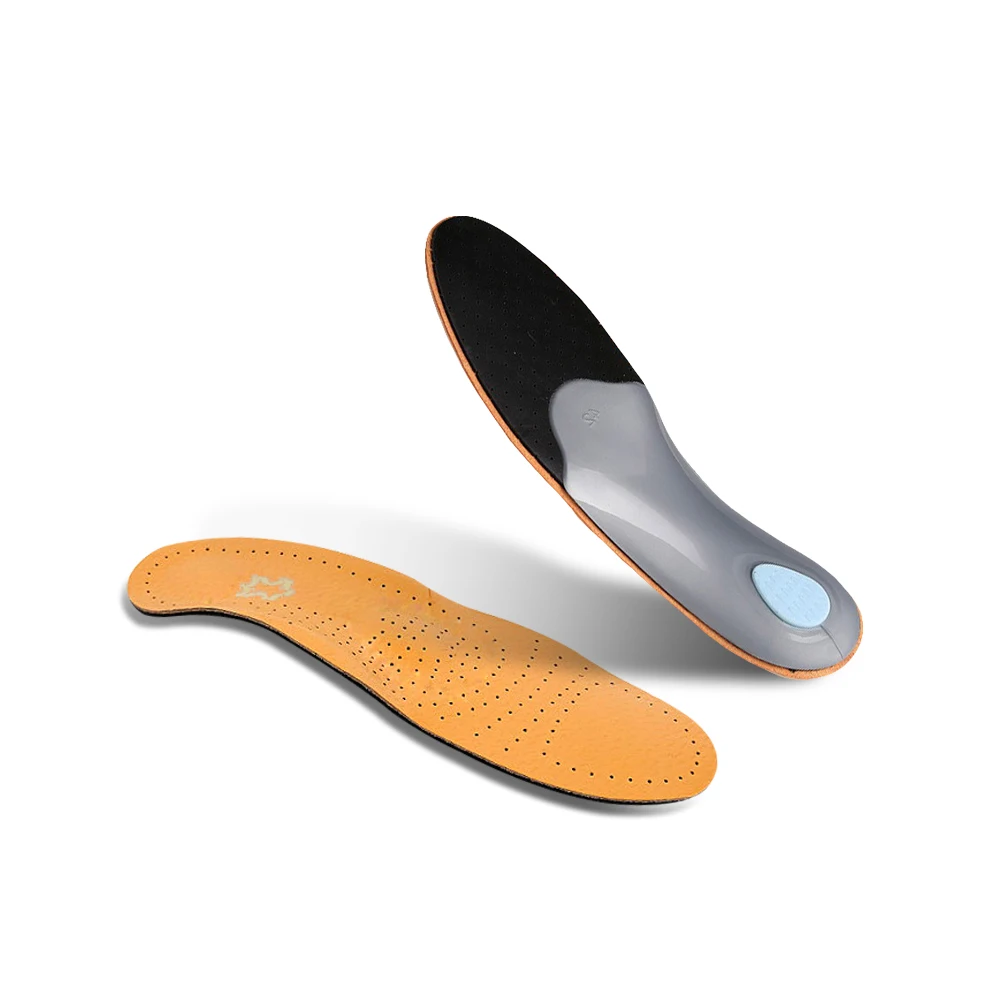 Silicone Orthotic Insoles For Men's Flatfeet Leather Casual Shoes Accessories Women Varus O X Leg Arch Support Instep Full Pads