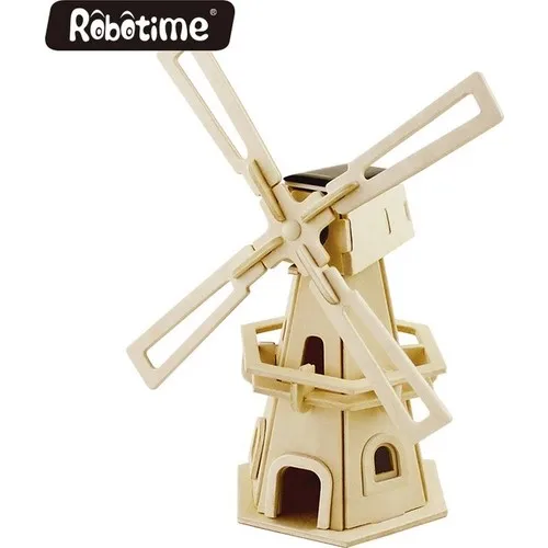 

Robotime 3D Wooden Puzzle Solar Powered Windmill-W110