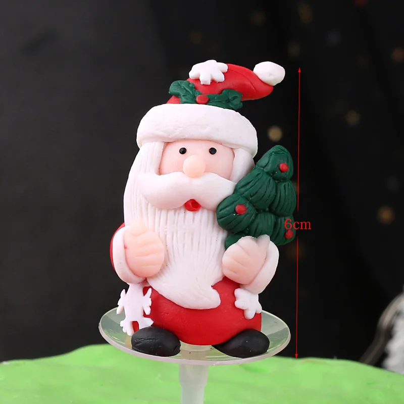 Leeiu 1 шт. рождественские фигурки для тортов носки в виде Санта Клауса кексов флаг