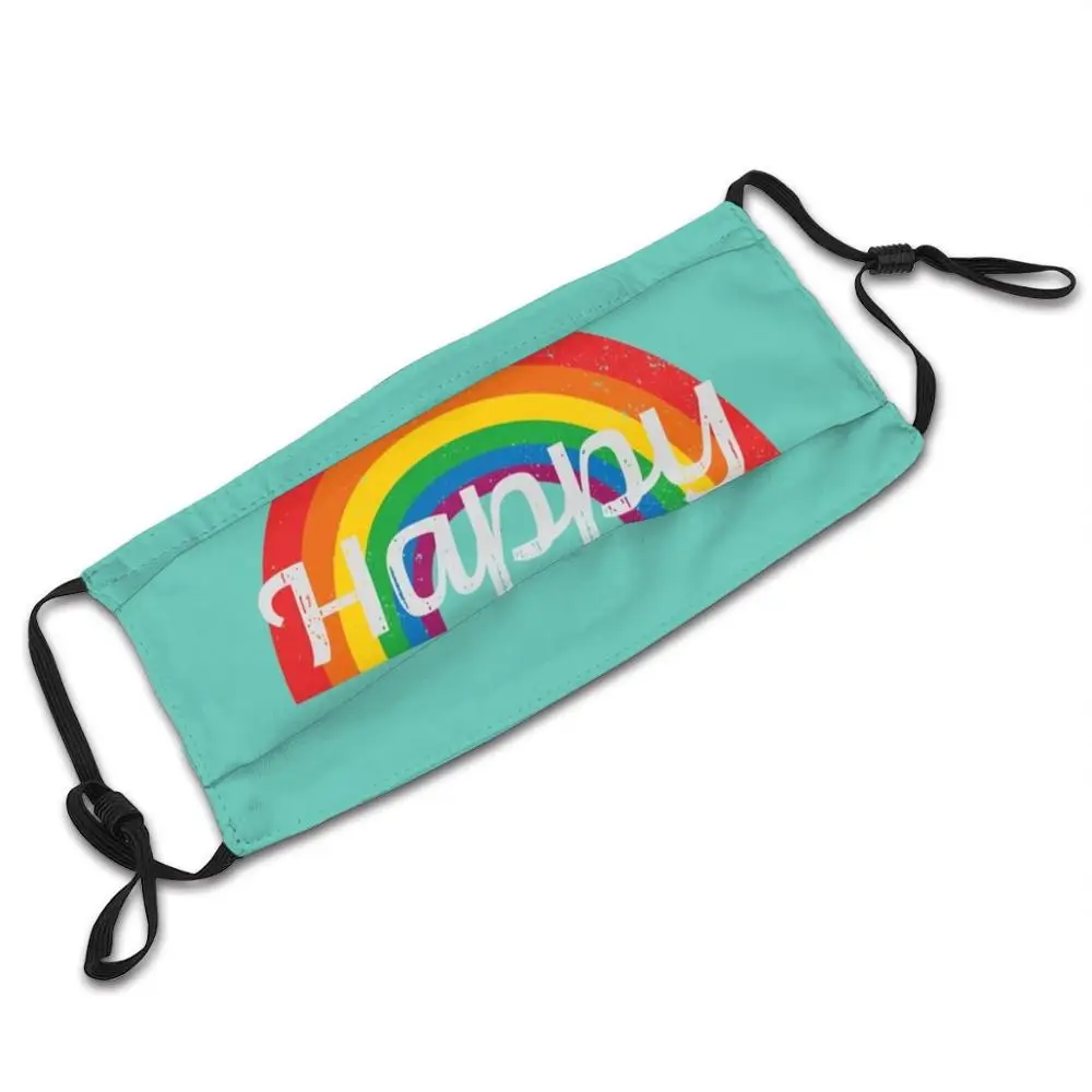 

Happy Reusable Face Mask , Adjustable Washable Replaceable Fashion Fase Masks Happy Happiness Rainbow Joy Colorful Be Happy