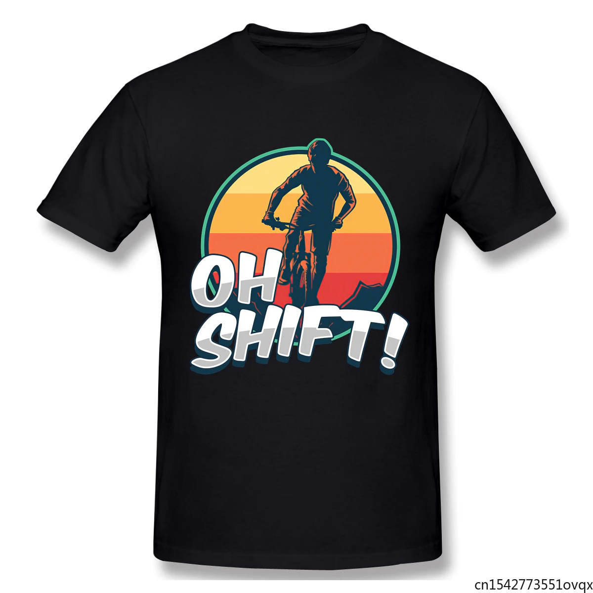 

Oh Shift Mountain Bike Biker Bicycle Cycling Men's and Women's Same Style Fashion Trend Tshirt Four Seasons Casual Short Tees