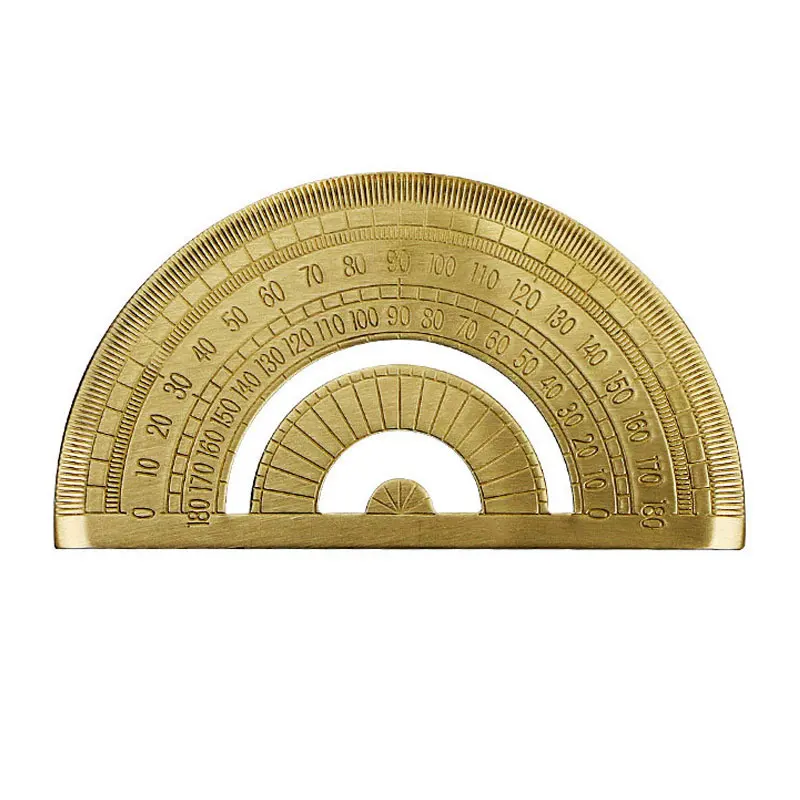 

0-180 Degree Metal Brass Copper Protractor Office School Measuring Drawing Tool For Math Geography Art Design Student Exam