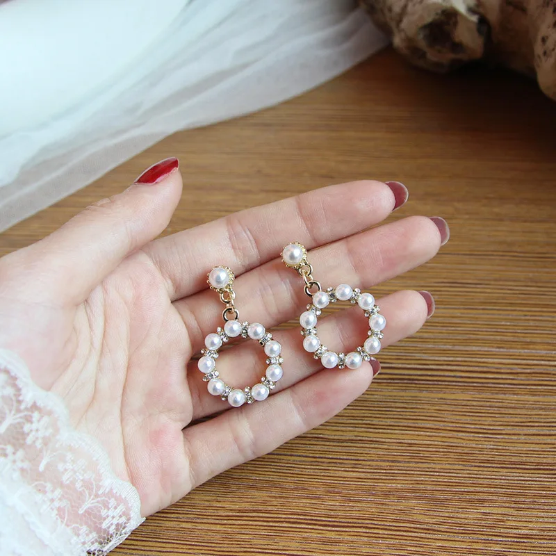 Корейское модное ювелирное изделие-темперамент искусственный жемчуг круглые