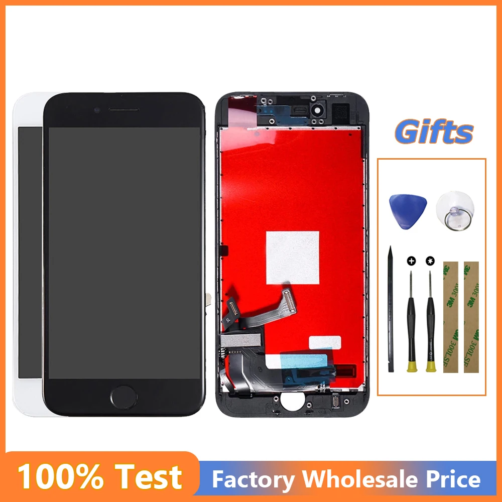 

100% Factory LCD Dispaly For iPhone 8 A1863, A1905, A1906 LCD Display Touch Screen Digitizer Assembly No Frame+Tools Black&White