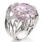 Женское кольцо с розовыми кристаллами, в виде ветки, цветка, лозы
