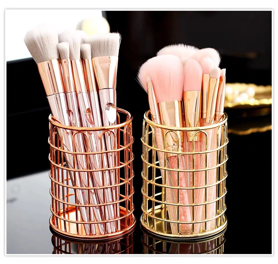 

Iron Makeup Storage Box Cylindrical Case Storage Lipstick Brush Pen Holder Cosmetic Organizer органайзер для косметики