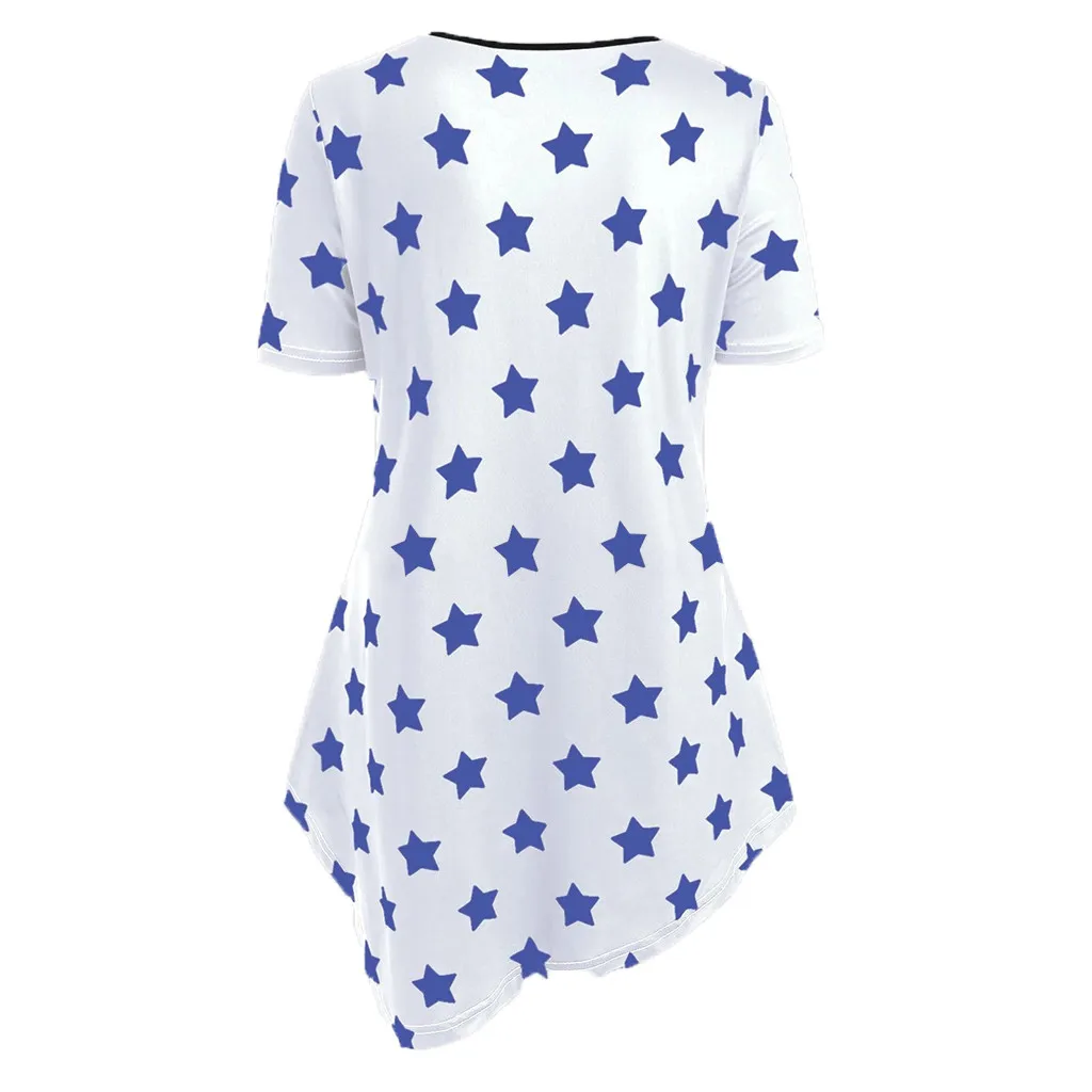 Юбка с рисунком флага США футболка принтом для женщин свободный джемпер в