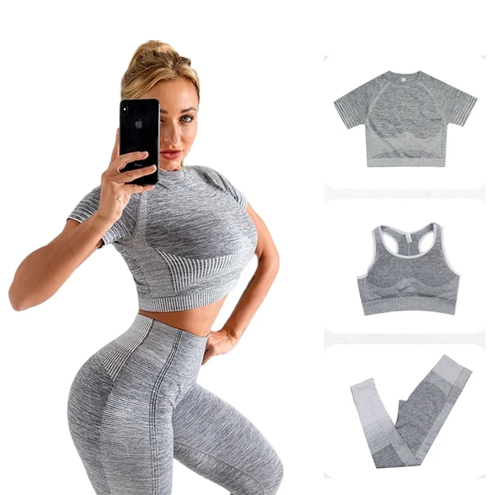 

Summer Ladies Sportswear Workout Wear Gym Fitness Workout Yoga Wear Sports Bra Short Sleeve Fitness Sports Leggings Yoga Shorts