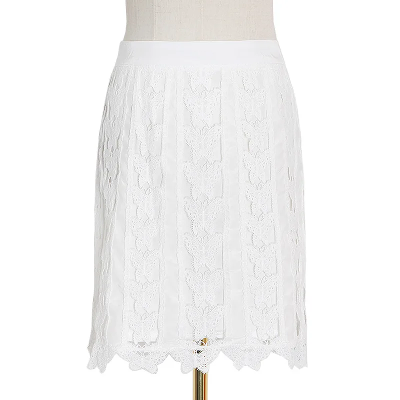 

Fashion brand niche design fashion socialite waist slim embroidered three-dimensional bow skirt