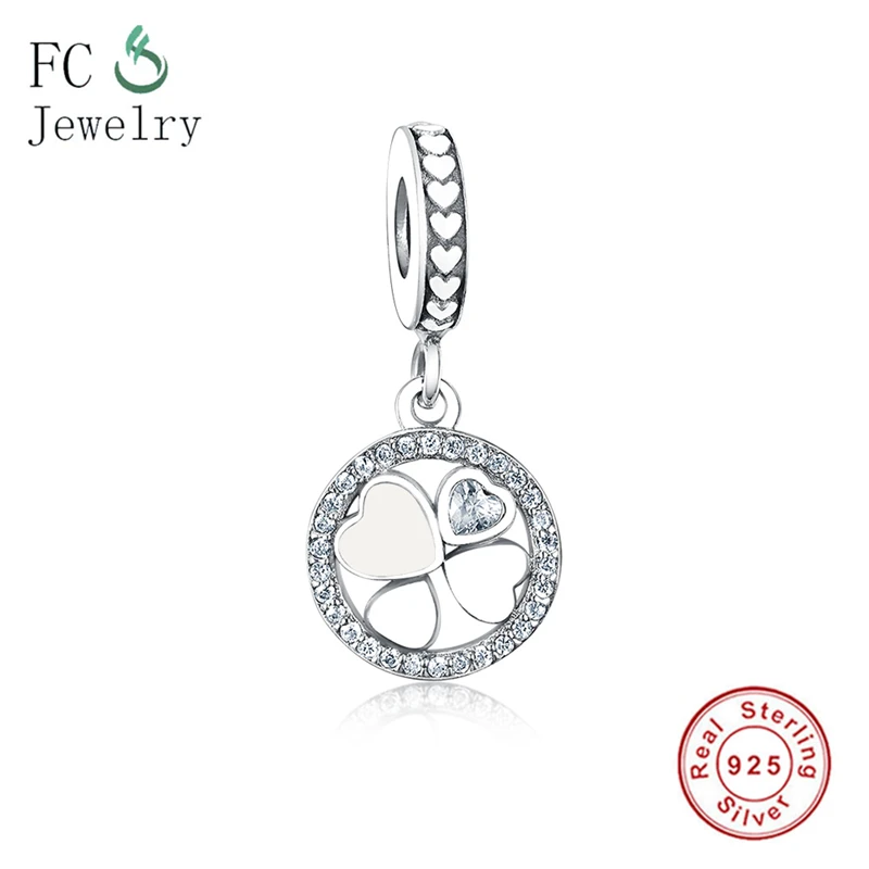 Четыре Подвеска Клевер подвесное очарование подходит оригинальный браслет